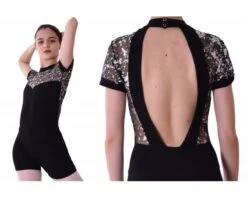 Body Danza A Pantaloncino Con Rete Glitter -Joydanza body pantaloncino rete glitter 2