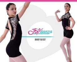 Body Danza A Pantaloncino Con Rete Glitter