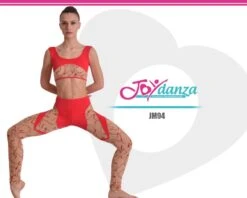 Top E Leggings Con Rete Glitter